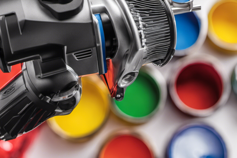 An image showcasing the GSHFIGHTING Airless Spray Gun Filter in action, with vibrant colors capturing the filter's efficiency in protecting Graco spray guns