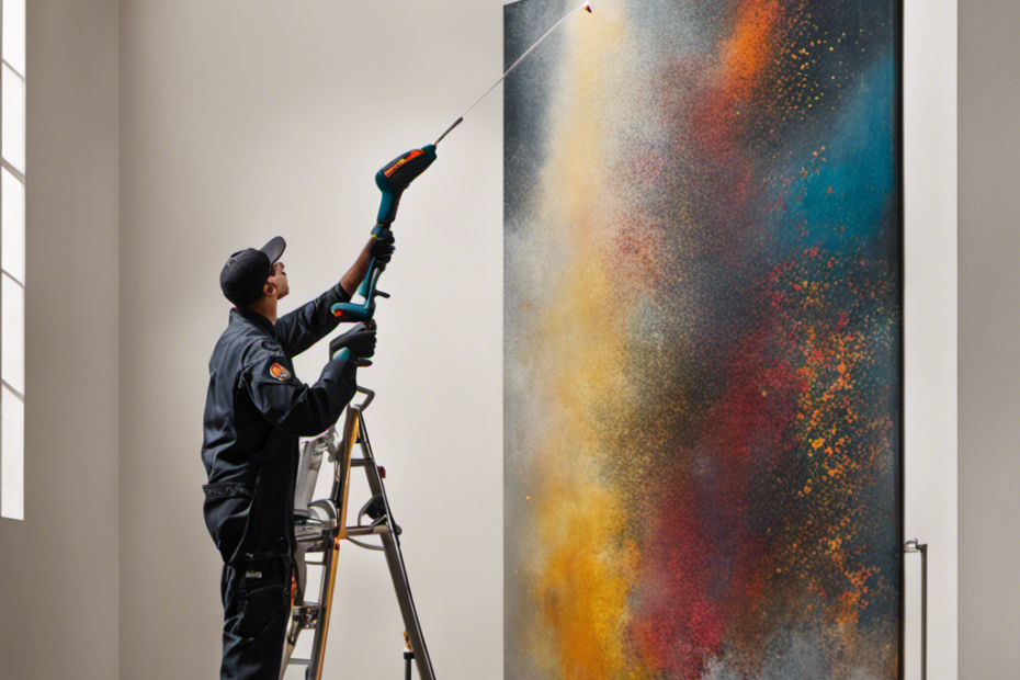 An image showcasing an individual effortlessly painting a large surface with a cordless paint sprayer, highlighting its versatility