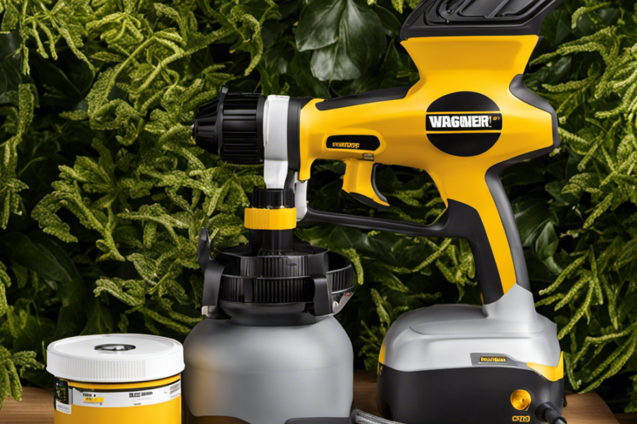 An image showcasing the Wagner FLEXiO 570 HVLP Paint Sprayer in action, effortlessly coating a variety of surfaces with precision and speed