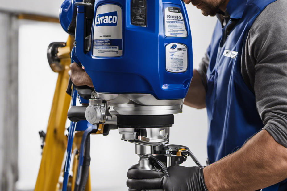 An image capturing the step-by-step process of removing valves in a Graco Airless Paint Sprayer