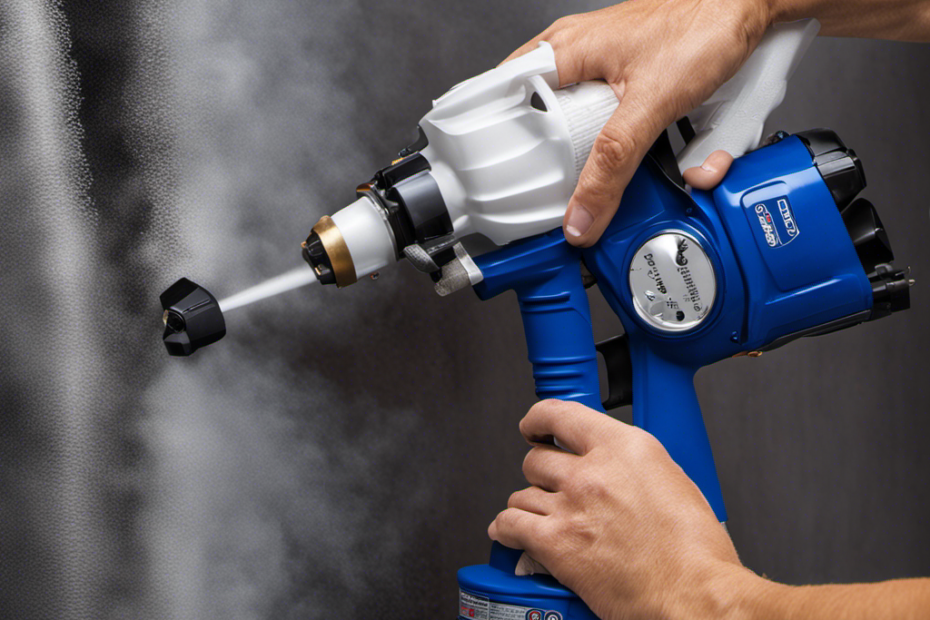 An image capturing the step-by-step process of removing valves in a Graco Airless Paint Sprayer