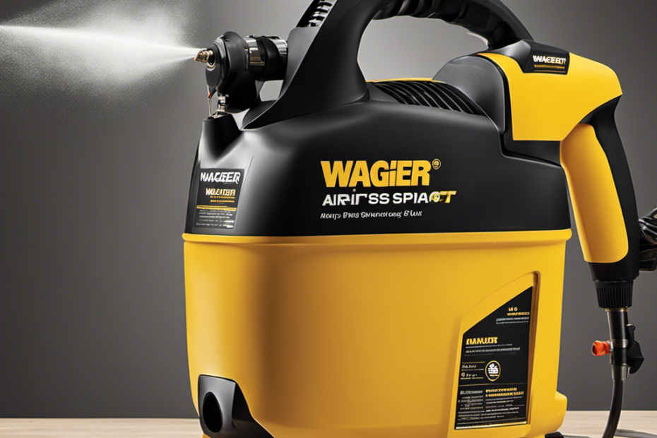 An image showcasing a skilled artist effortlessly maneuvering the Wagner ProCoat Airless Paint Sprayer, flawlessly coating a large surface with precision and uniformity, leaving a professional finish
