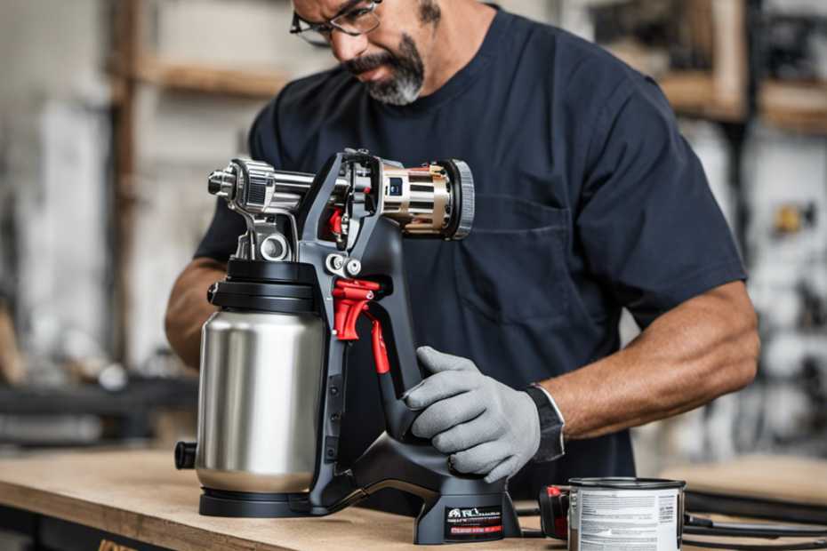 An image that showcases the meticulous process of airless paint sprayer maintenance