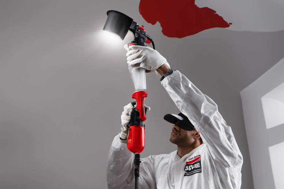 An image capturing the precise and flawless application of paint using an airless sprayer