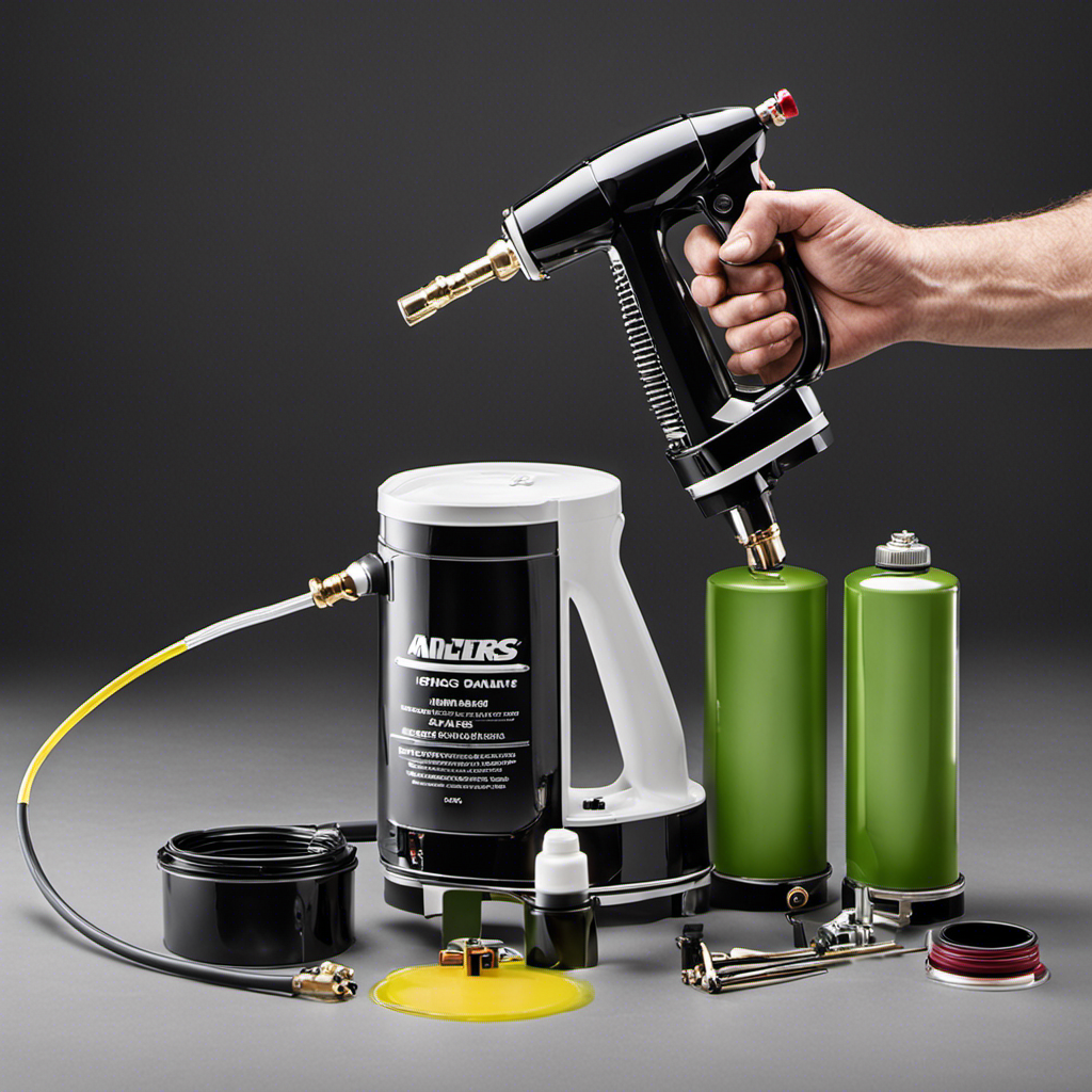 An image showcasing a disassembled airless paint sprayer, revealing its intricate parts meticulously cleaned and gleaming, highlighting the significance of maintenance for enhanced durability and optimal performance