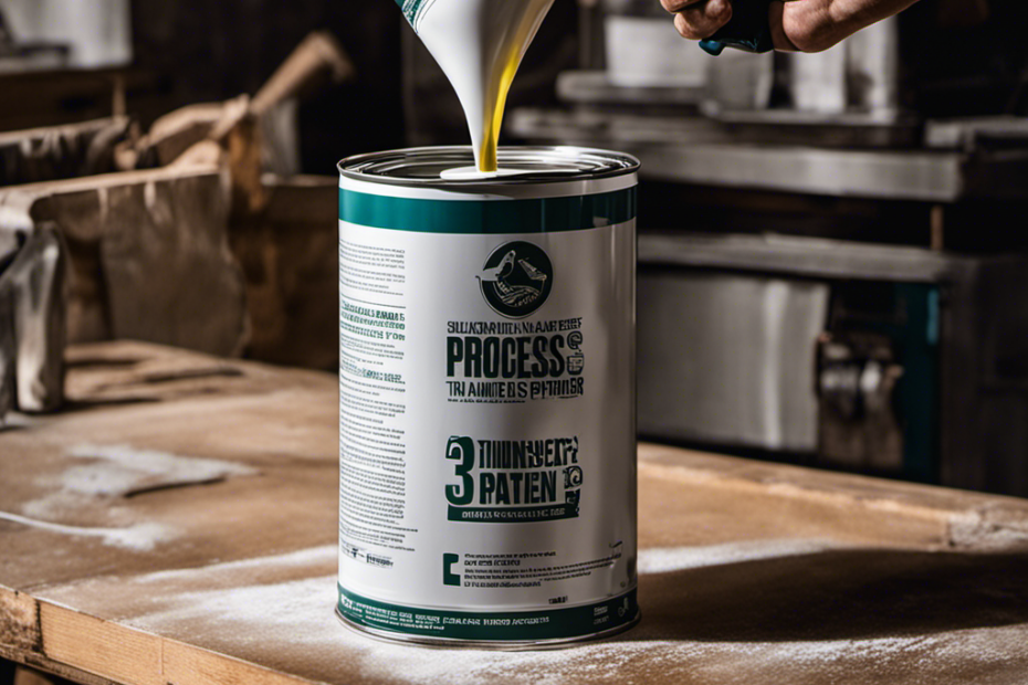 An image capturing the process of thinning latex paint for an airless sprayer