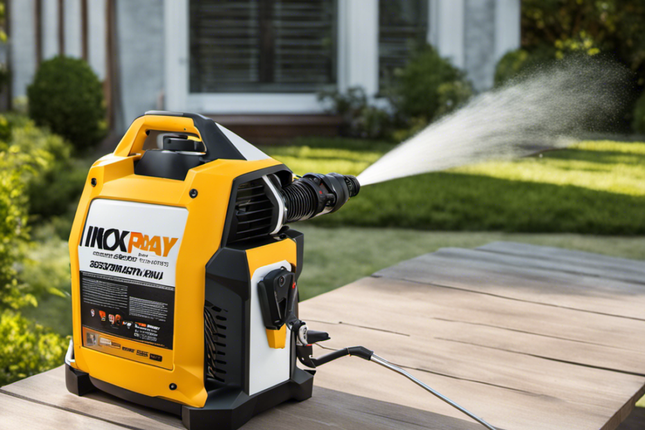 An image showcasing the InoKraft MaXpray M3 Plus Airless Paint Sprayer in action, capturing its unrivaled control and durability