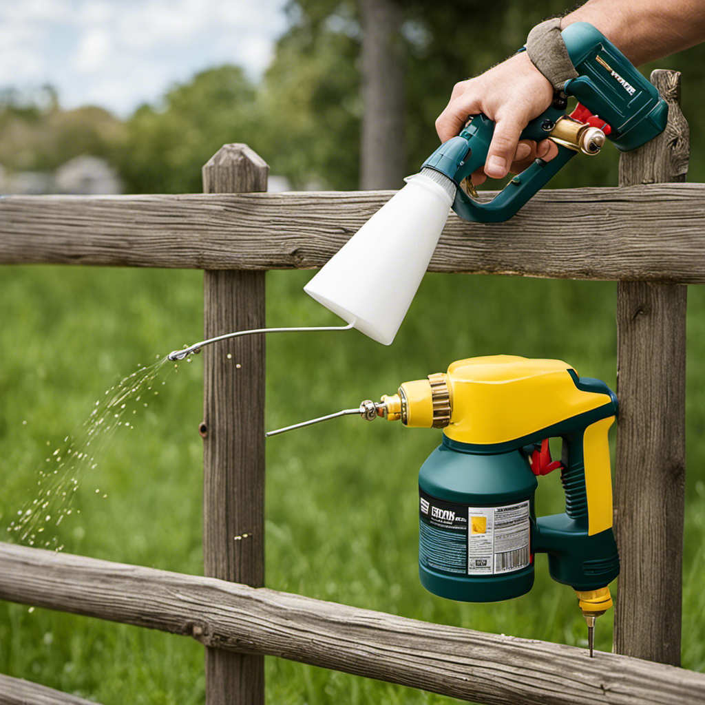 An image showcasing a sturdy, multipurpose paint sprayer in action