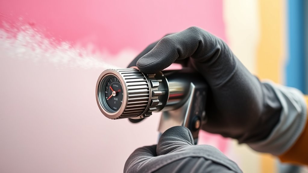 adjust pressure for smooth spray