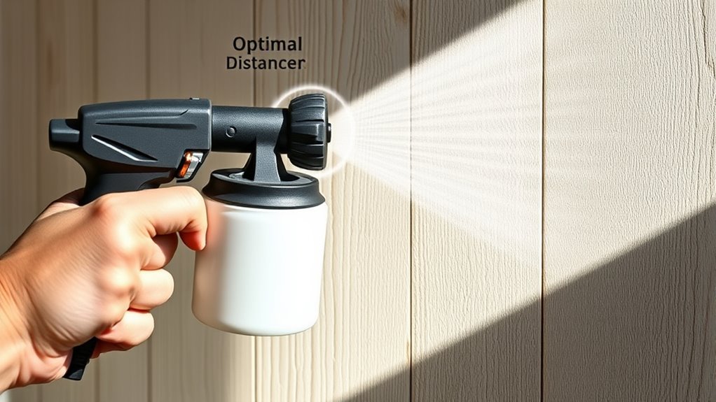 adjust spray distance for surface