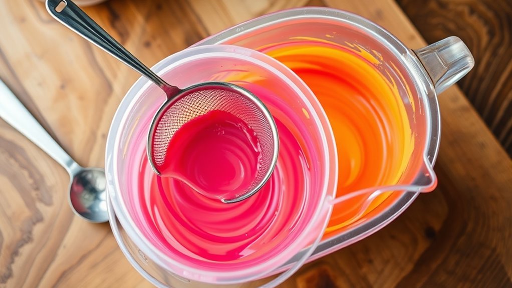 choose suitable mixing containers