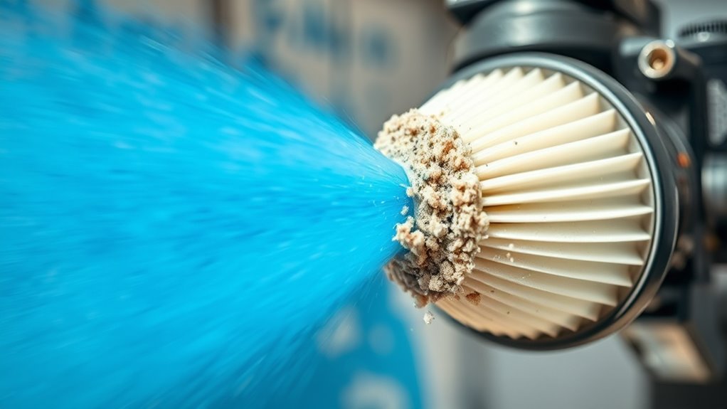 clean filters prevent spraying issues