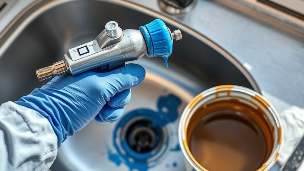 latex sprayer cleaning steps