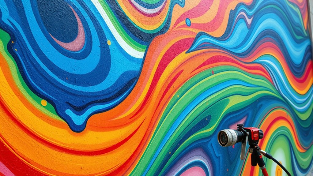 layered colorful mural techniques