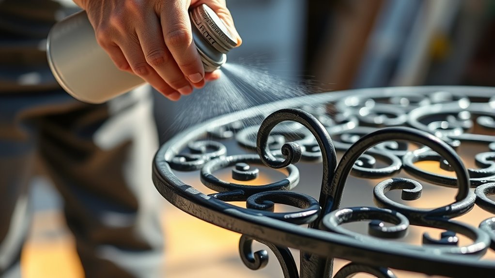 metal furniture spray painting