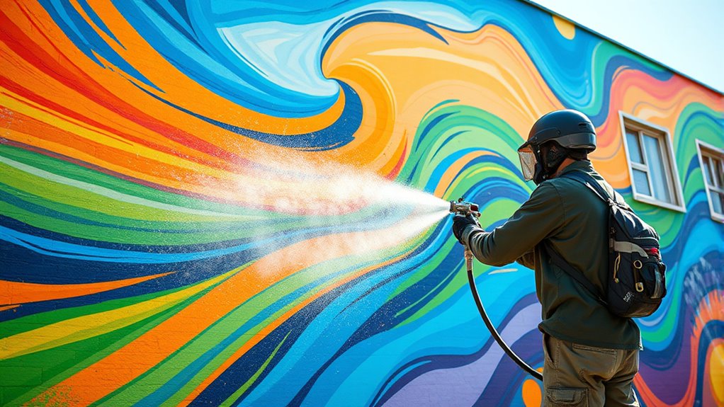 painting large murals efficiently