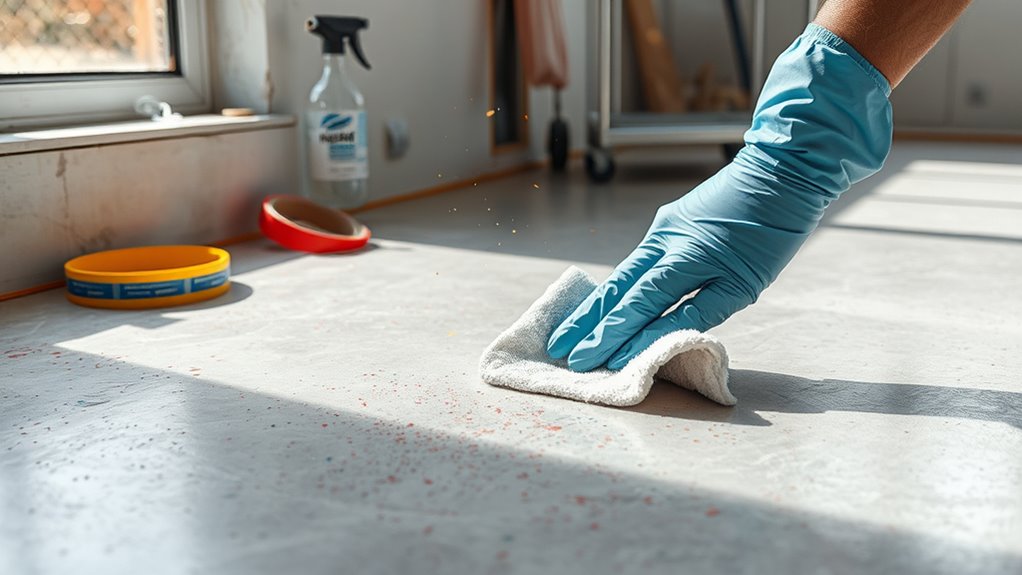 prepare surface protect surroundings