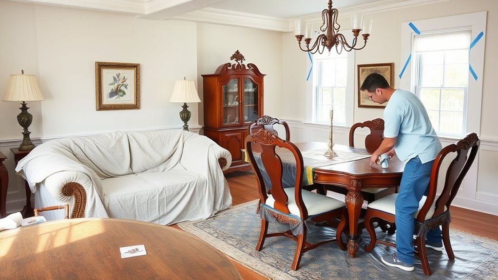 protect furniture during painting