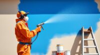 spray painting exterior walls
