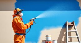spray painting exterior walls