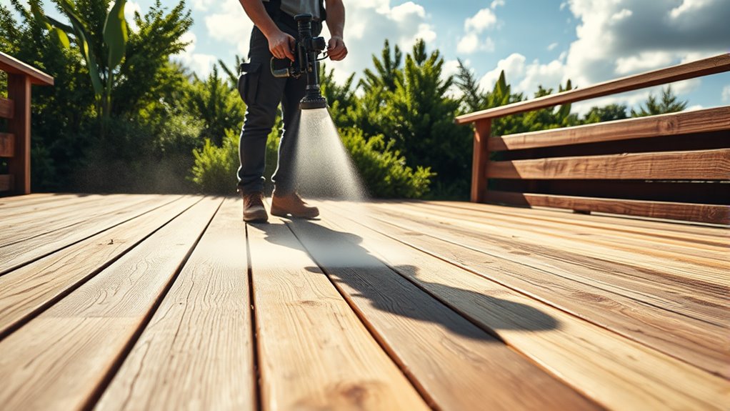 spray stain with sprayer