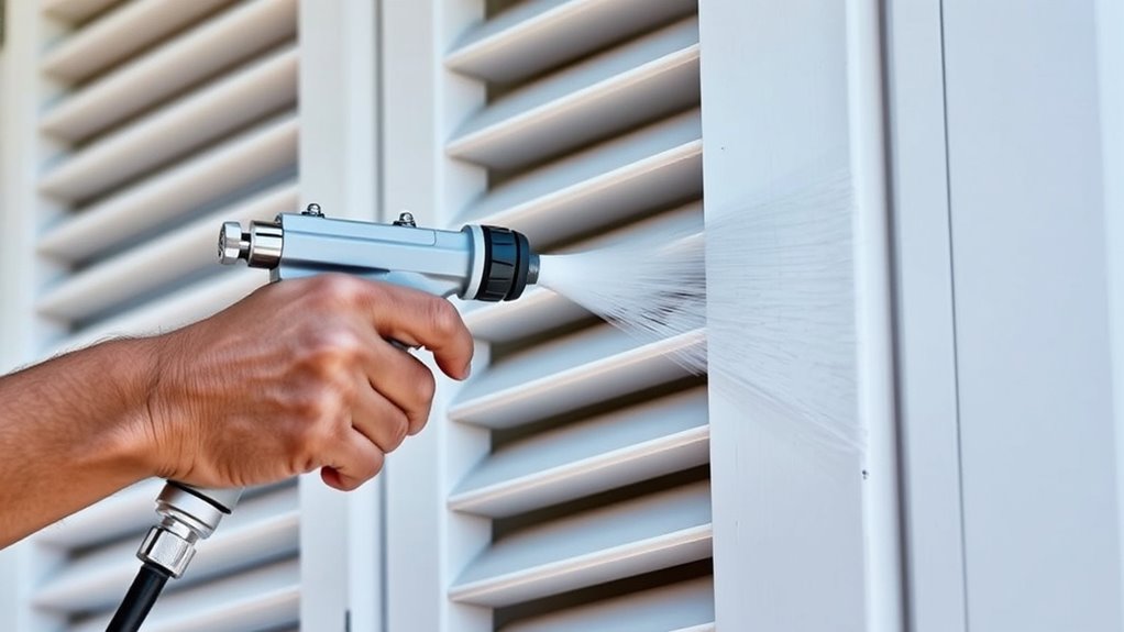 sprayer features for shutters