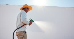 spraying paint in heat