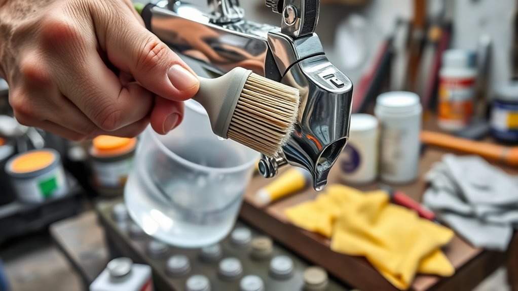 thoroughly clean spray components