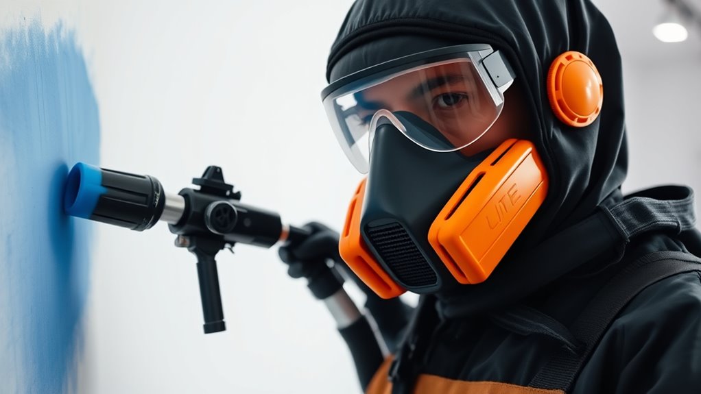 wear respirator and clothing