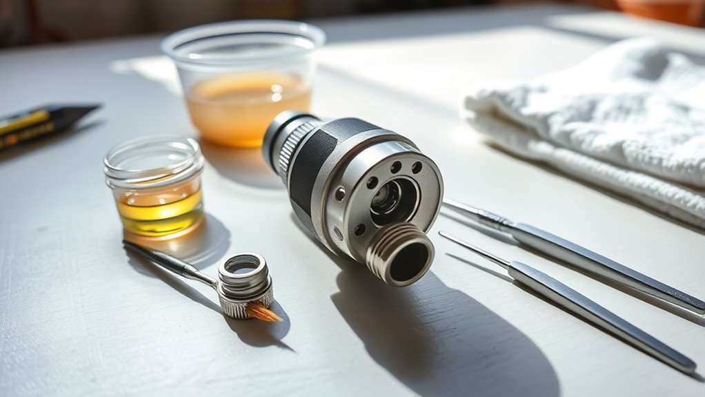 workspace preparation for nozzle cleanup