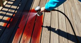 apply stain with sprayer