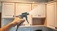 cabinet painting with sprayer