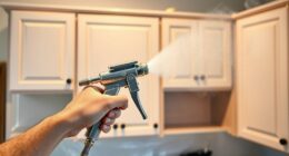 cabinet painting with sprayer