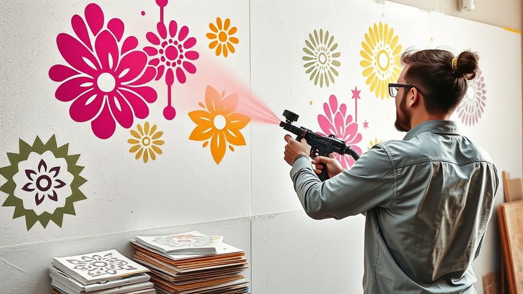 diy mural stencil art