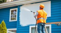 safe two story house spraying