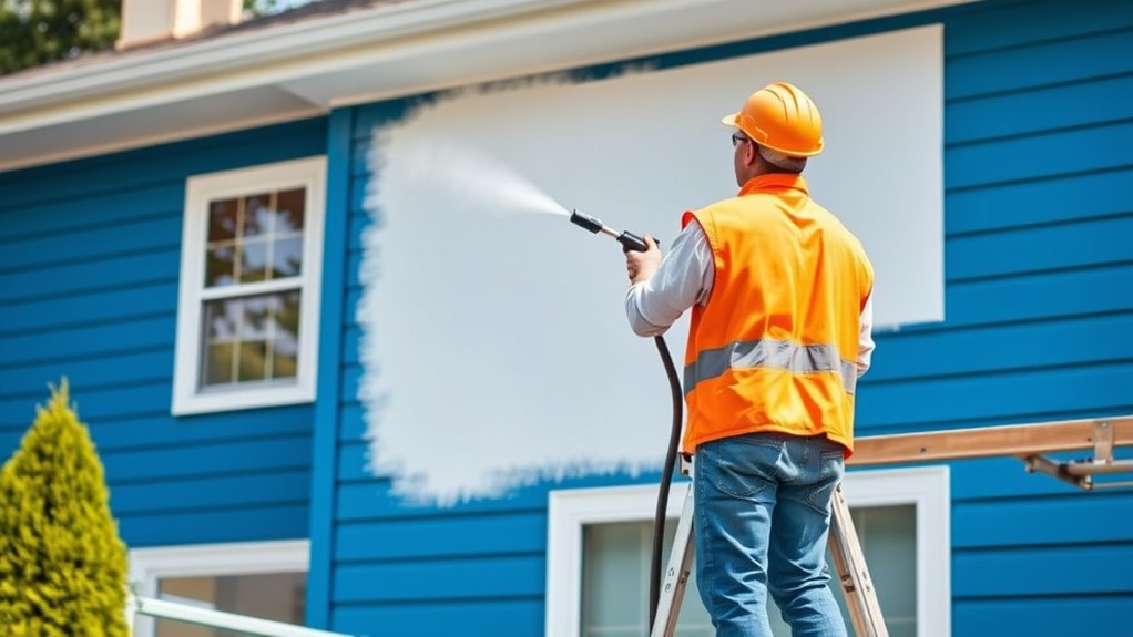 safe two story house spraying