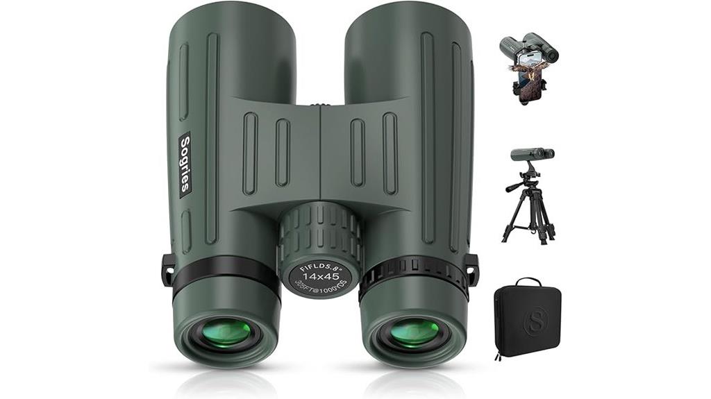 14x45 binoculars with accessories
