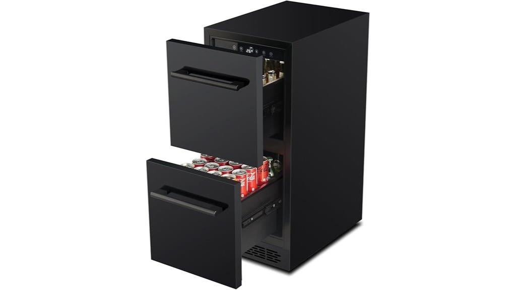 15 inch double drawer beverage cooler