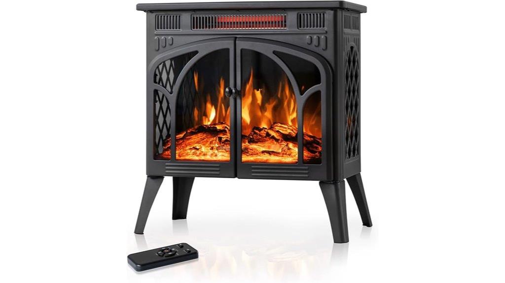 24 inch free standing electric fireplace