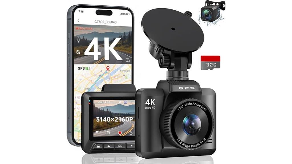 4k front and rear dashcams