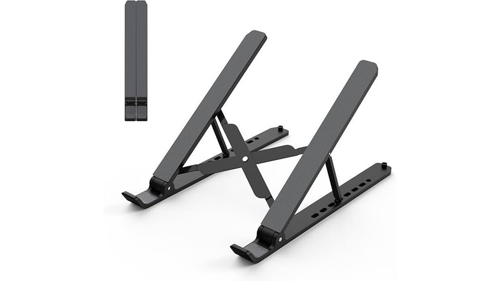 adjustable black laptop riser