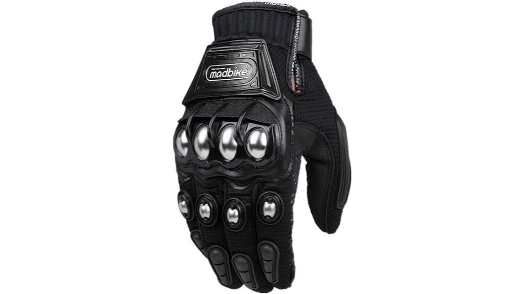 alloy steel touchscreen racing gloves
