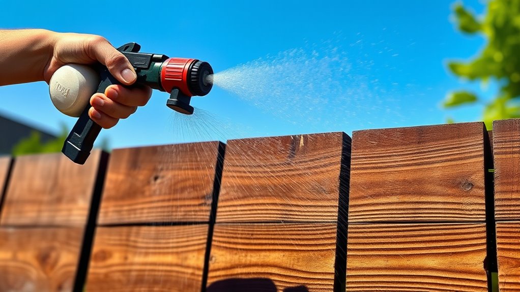 apply even stain spray