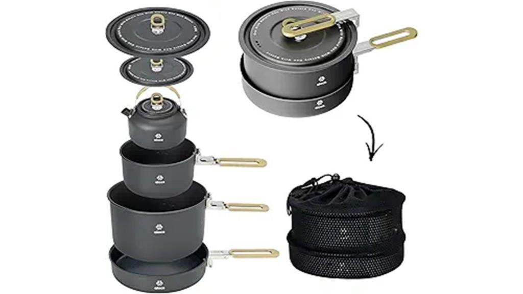 camping cookware with non stick pans