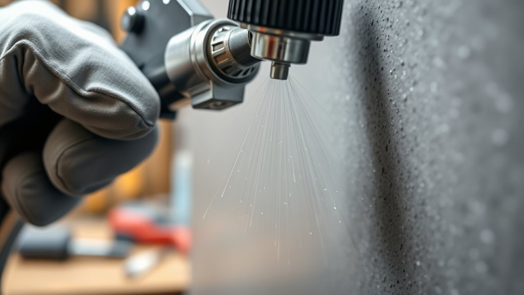 clean edges for even spray