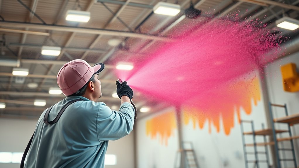 commercial dryfall painting process