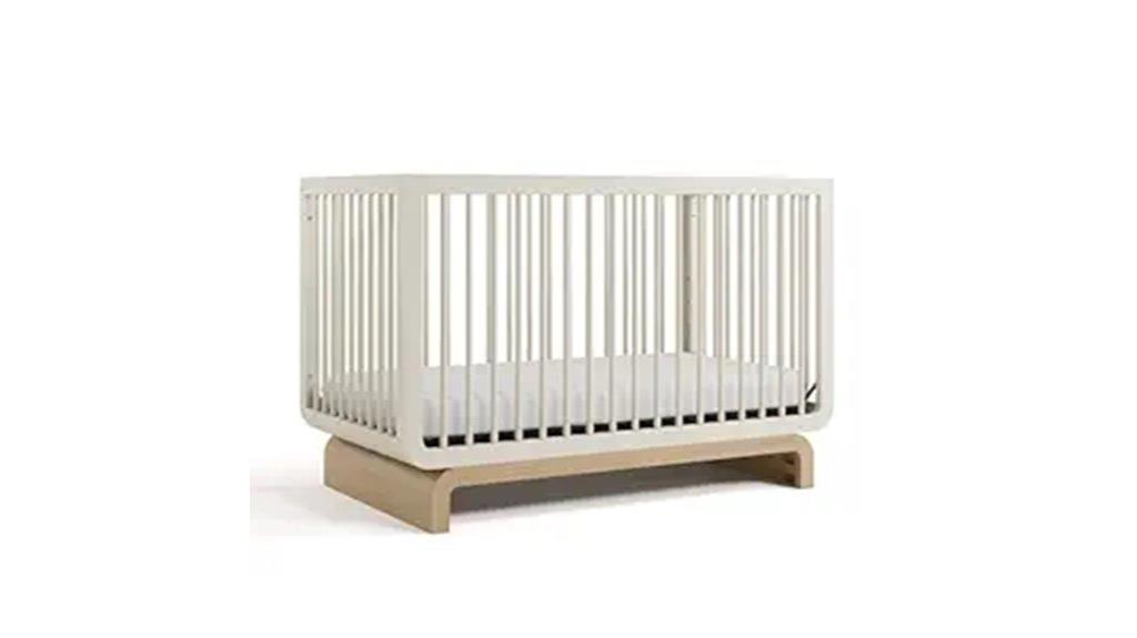 convertible crib with guardrail