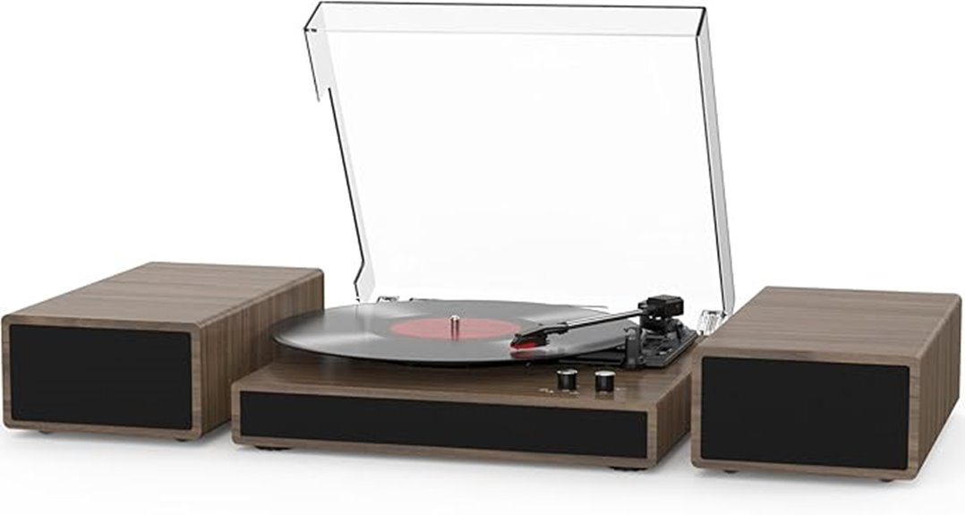 dual speakers vinyl record player