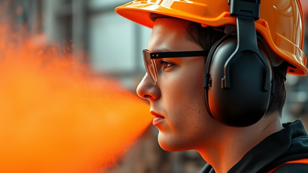 ear protection during spraying