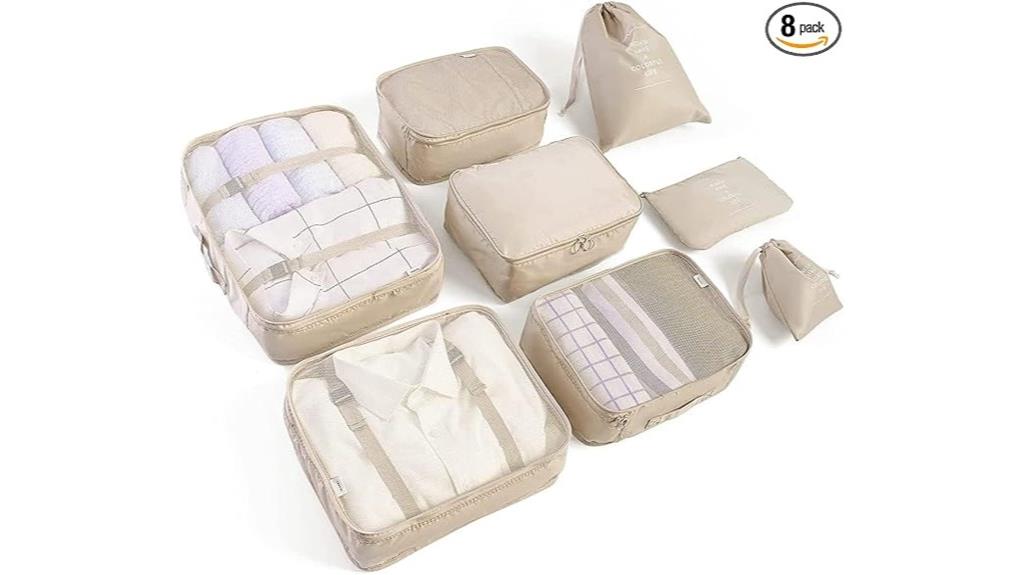 eight piece travel organizers